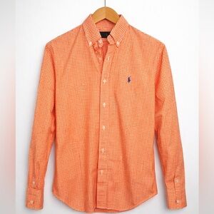 Polo Ralph Lauren Orange Gingham Button-Down Shirt Men’s Medium |Classic Fit